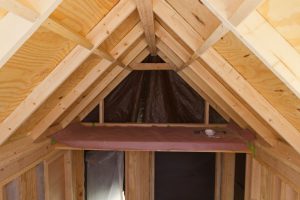 Shot of a storage loft in a tiny house during construction