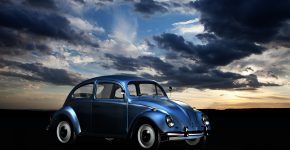 Beetle bil solnedgang